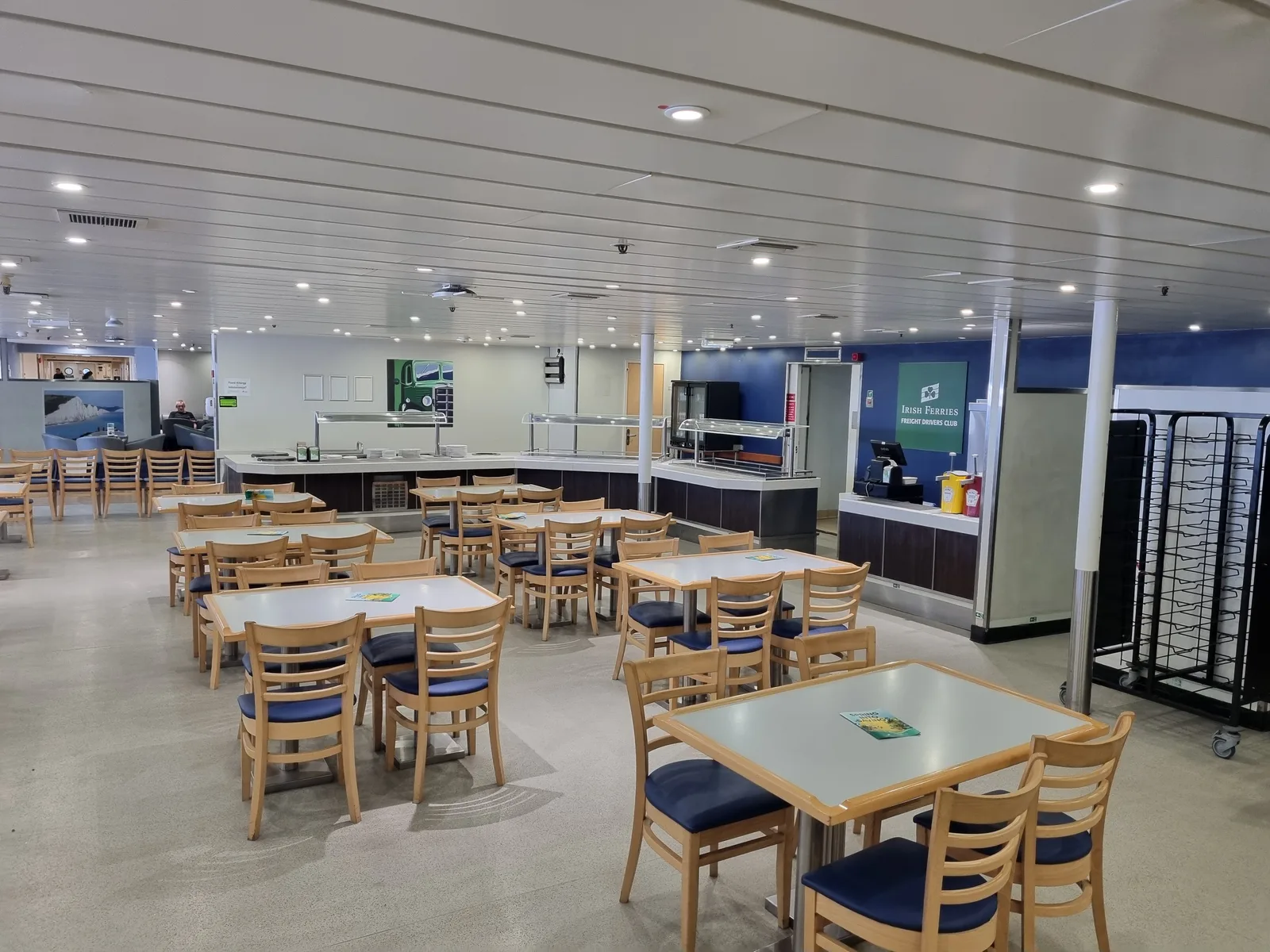 We took this photo in the self-service restaurant on Irish Ferries' Isle of Inishmore, the oldest ship on the route