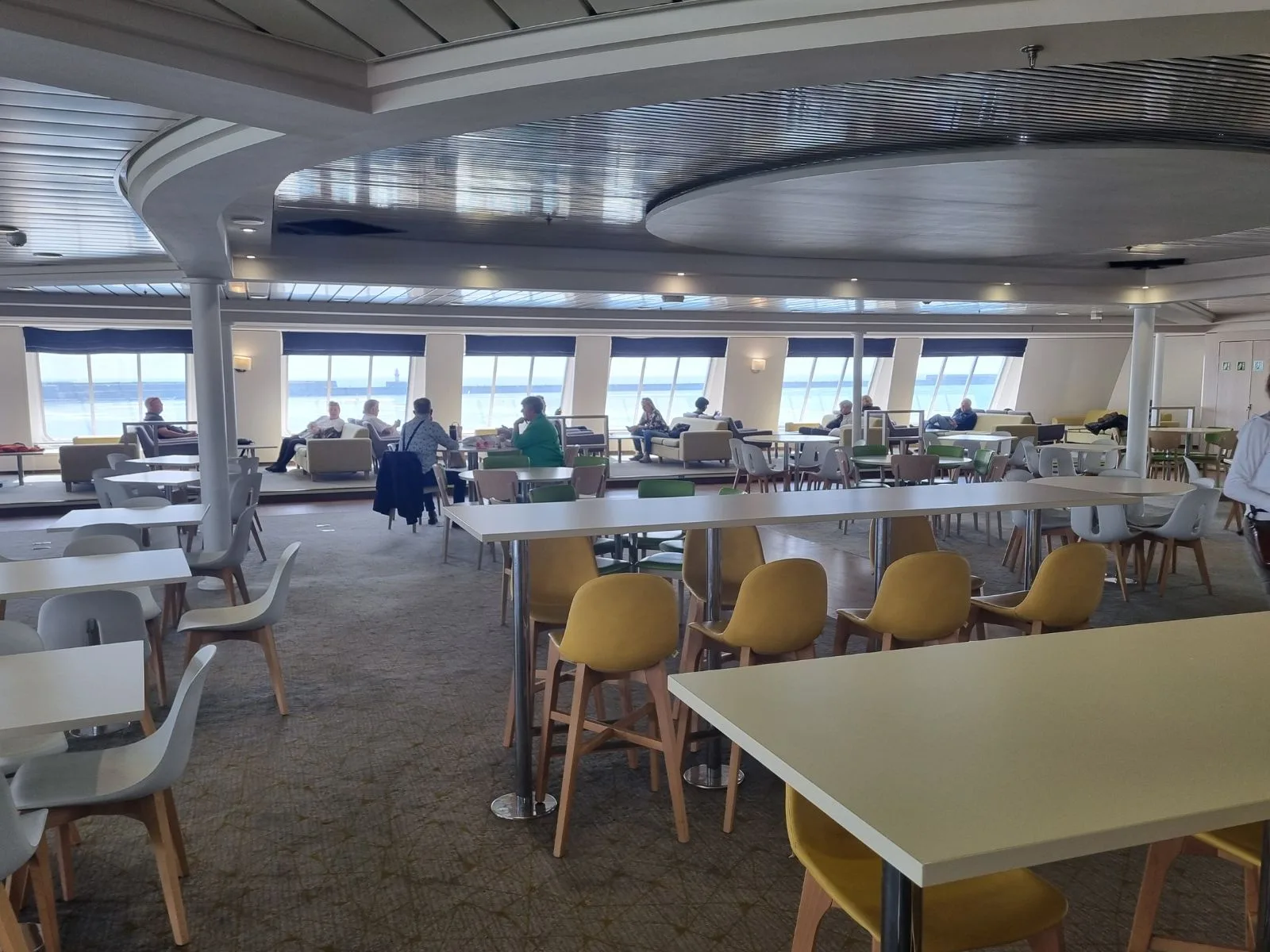 The forward lounge on the DFDS boat, shortly after leaving the berth