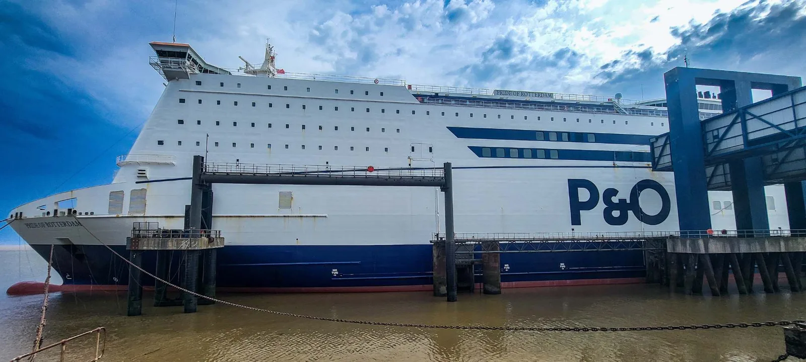 The P&O ferry Pride of Rotterdam moored at the Hull ferry terminal