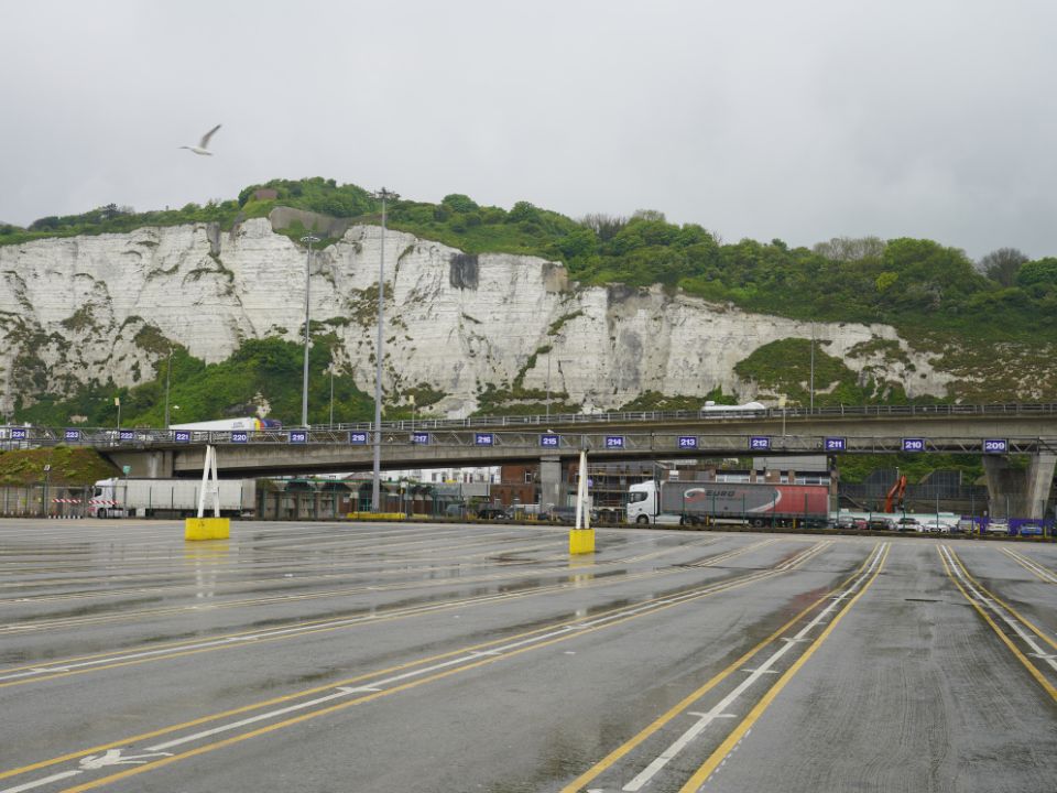 Boarding lanes in Dover ferry port