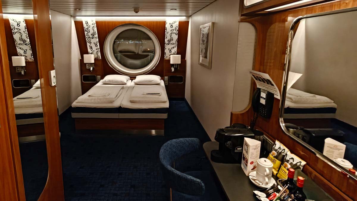 A cabin on board an overnight ferry to the Netherlands